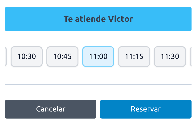 huecos disponibles en la agenda de la barbería