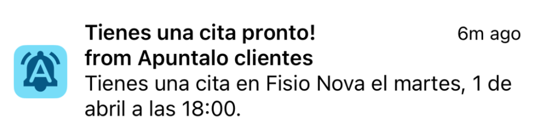 recordatorio cita paciente