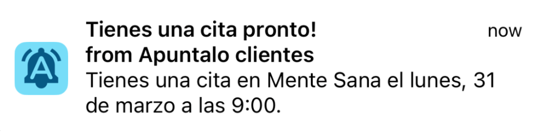 software para barberías notificación cita cliente